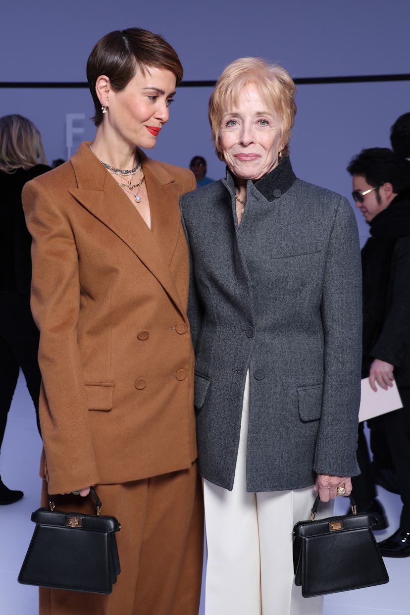 Sarah Paulson and Holland Taylor attend the Fendi Couture fashion show