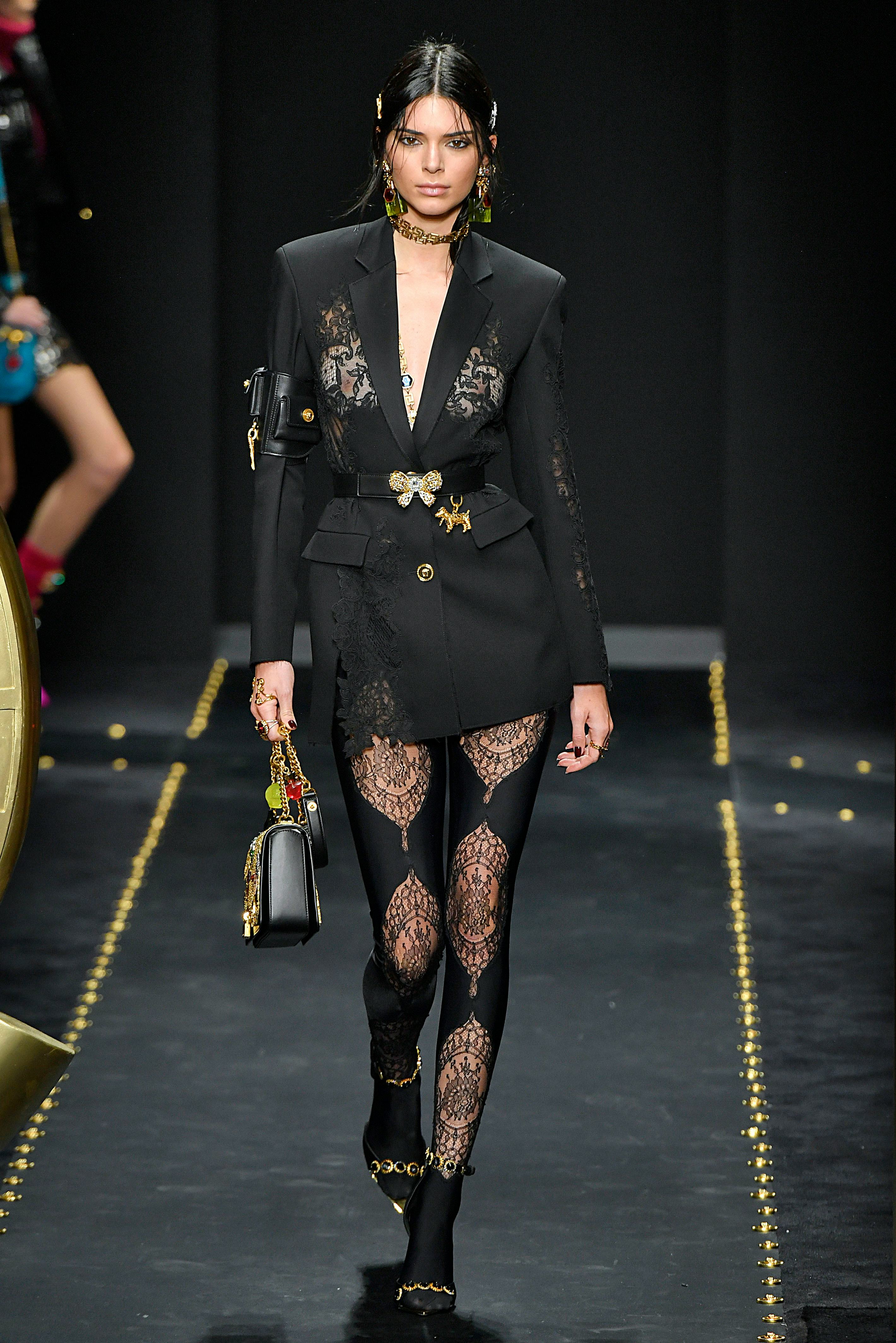 Kendall Jenner walks the runway at the Versace Ready to Wear Fall/Winter 2019-2020 fashion show at M&hellip;