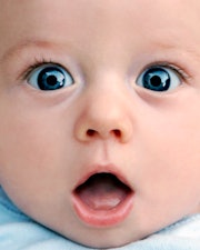 closeup of blue-eyed baby boy for article on boy names that start with z
