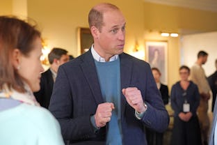 WINDSOR, ENGLAND - JANUARY 26: Prince William, Prince of Wales speaks to the Earthshot Prize 2022 fi...