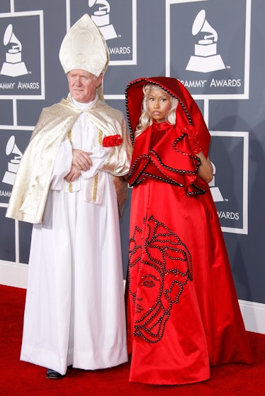 Singer Nicki Minaj arrives at the 54th Annual GRAMMY Awards 