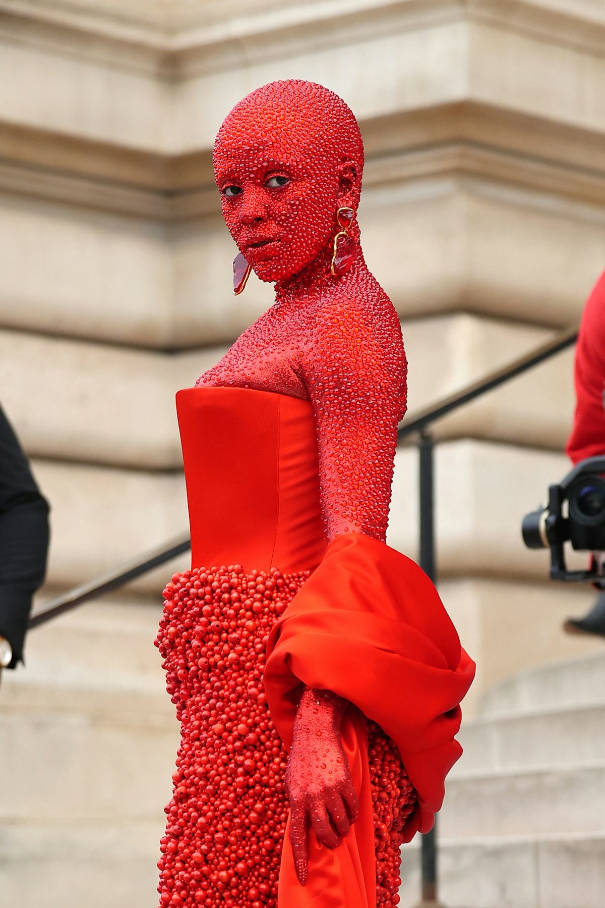Doja Cat attends the Schiaparelli Haute Couture Spring Summer 2023 show as part of Paris Fashion Wee...