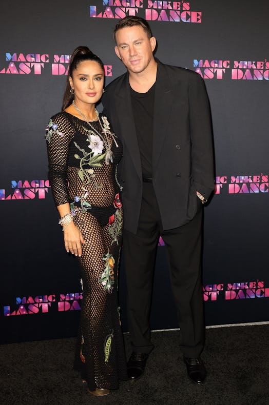 Salma Hayek and Channing Tatum attend the "Magic Mike's Last Dance" World Premiere 