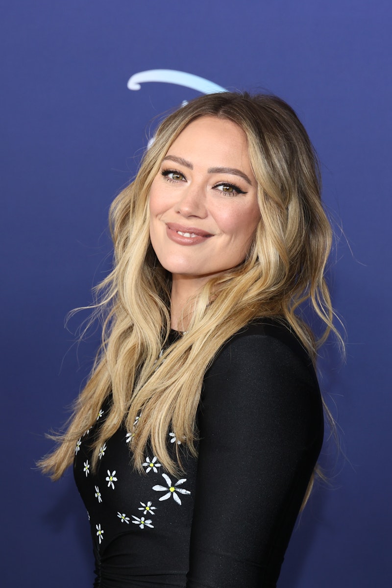 NEW YORK, NEW YORK - MAY 17: Hilary Duff attends the 2022 ABC Disney Upfront at Basketball City - Pi...