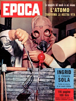 Cover of the weekly magazine Epoca dedicated to the conquests of our time: The atom that changes our...