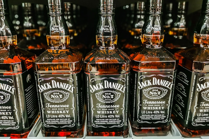 Jack Daniel's bottles are seen in a shop in Krakow, Poland on October 28, 2022. (Photo by Beata Zawr...