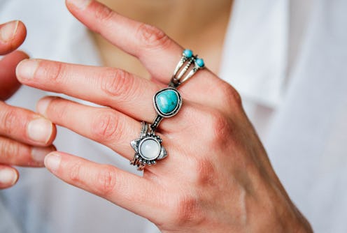 Jewelry, silver rings, turquoise