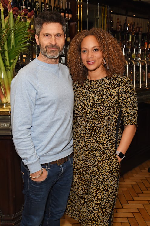 Jason Milligan (L) and Angela Griffin attend the press night after party for “Admissions”