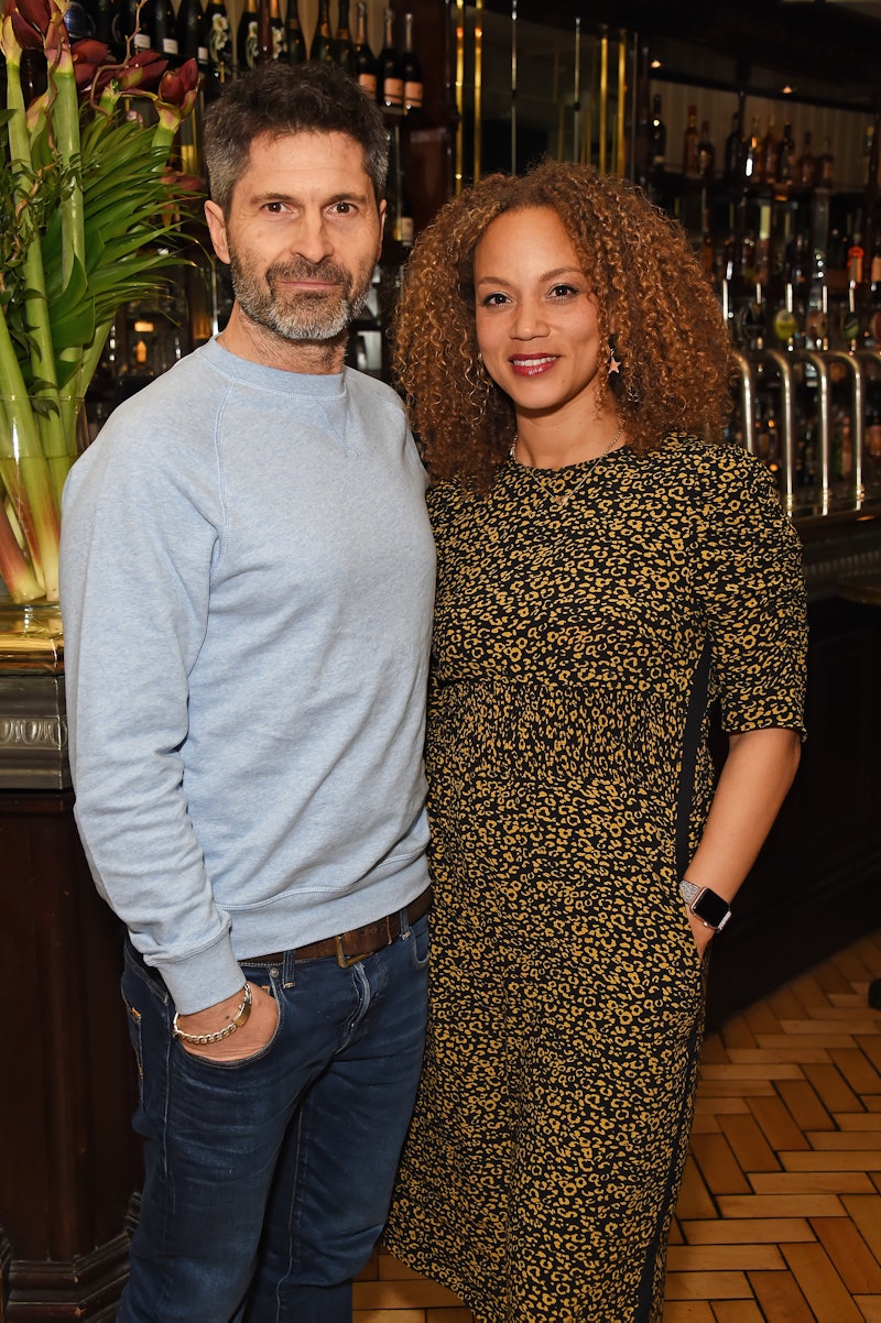 Jason Milligan (L) and Angela Griffin attend the press night after party for "Admissions"