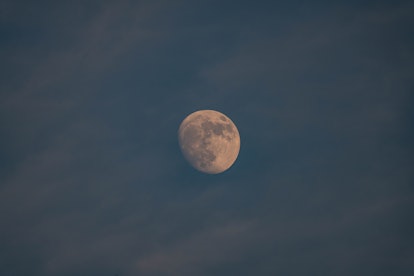A nearly-full moon is seen against a cloudless sky. The full wolf moon will be in the sign of Cancer...