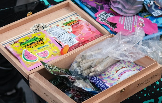 NEW YORK, NEW YORK - APRIL 20: Pre rolled joints and gummy infused candy are sold on 4/20 on World W...