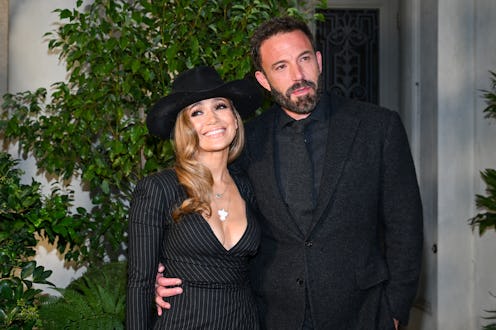 Jennifer Lopez and Ben Affleck at the Ralph Lauren Spring 2023 ready to wear runway show held at The...