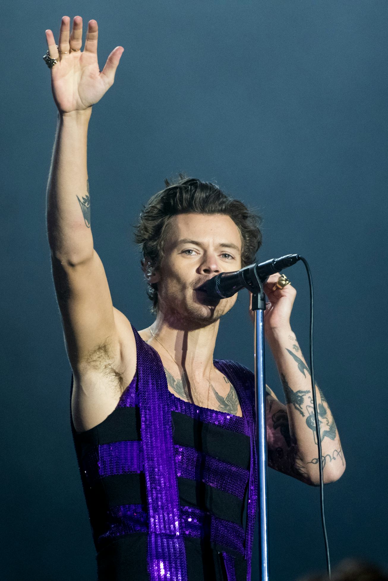 COVENTRY, ENGLAND - MAY 29:  Harry Styles performs on the Main Stage at War Memorial Park on May 29,...