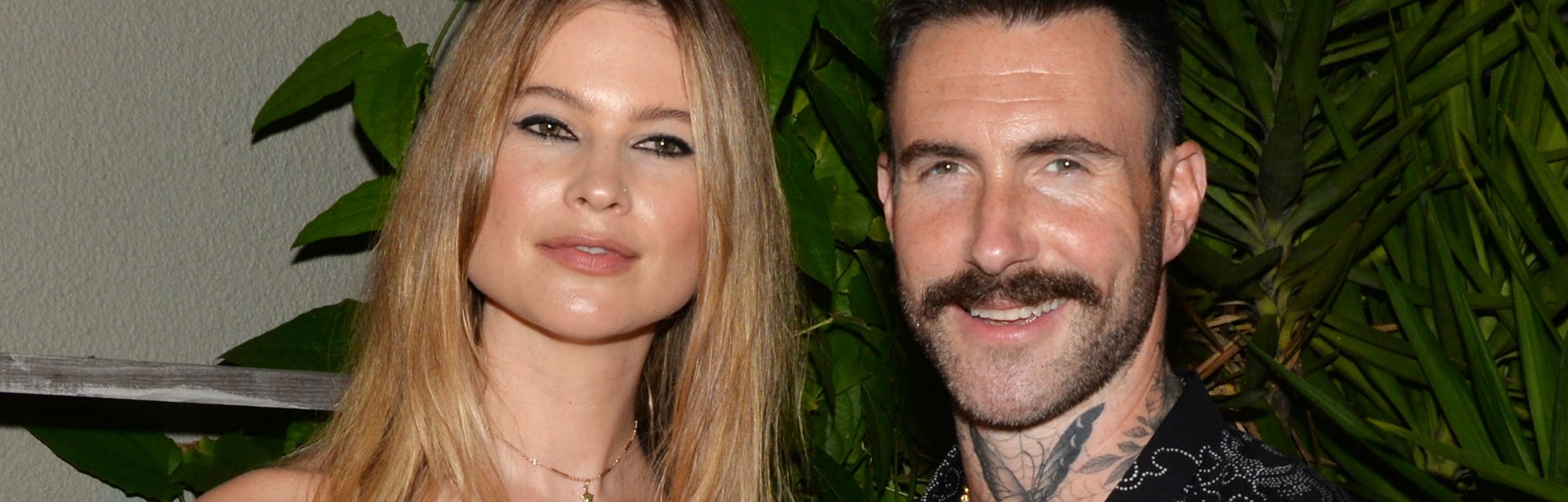 MIAMI BEACH, FL - FEBRUARY 24: Behati Prinsloo and Adam Levine at the Calirosa Tequila Sunset Happy ...