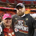 Donna Kelce is one proud, and scared, NFL mom as both her sons, Jason and Travis Kelce, made the Sup...