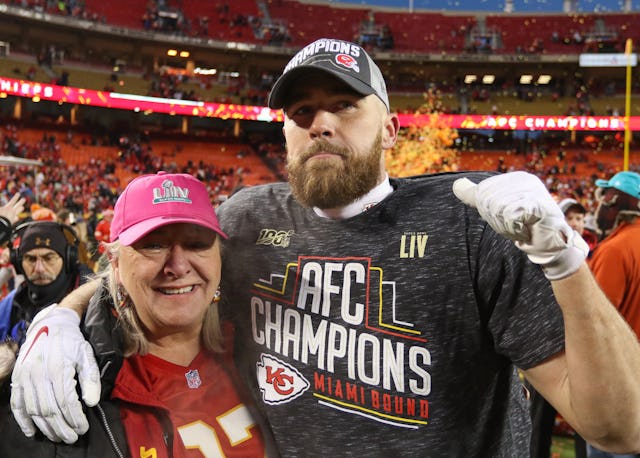Donna Kelce is one proud, and scared, NFL mom as both her sons, Jason and Travis Kelce, made the Sup...
