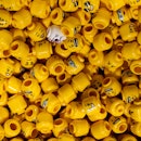 27 September 2022, Bavaria, Munich: Various heads of Lego figures are seen at a press event in the c...