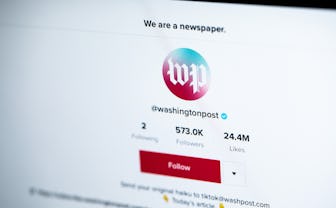 REDONDO BEACH, CA - AUGUST 07: An iPad screen, showing the mobile video application TikTok account o...