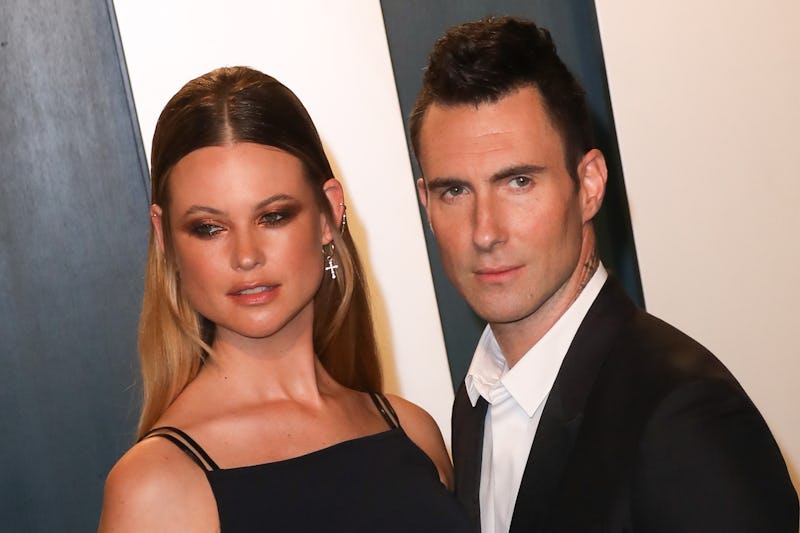 BEVERLY HILLS, CALIFORNIA - FEBRUARY 09: Behati Prinsloo and Adam Levine attend the 2020 Vanity Fair...