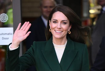LEEDS, ENGLAND - JANUARY 31: Catherine, Princess of Wales during a visit to Kirkgate Market on Janua...