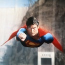 Christopher Reeve flying over the Hoover Dam in 'Superman the Movie', 1979. (Photo by Screen Archive...