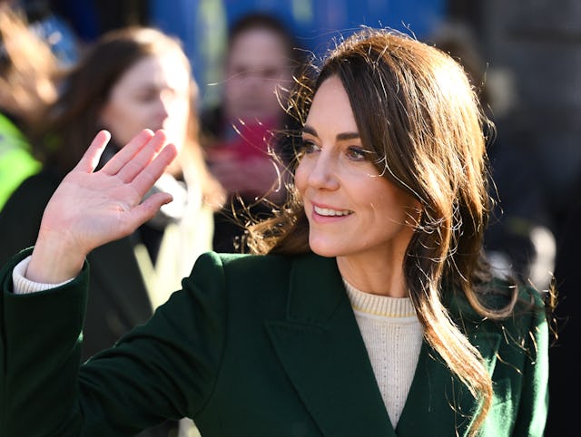 Catherine, Princess of Wales during a visit to Kirkgate Market on January 31, 2023 in Leeds, England...