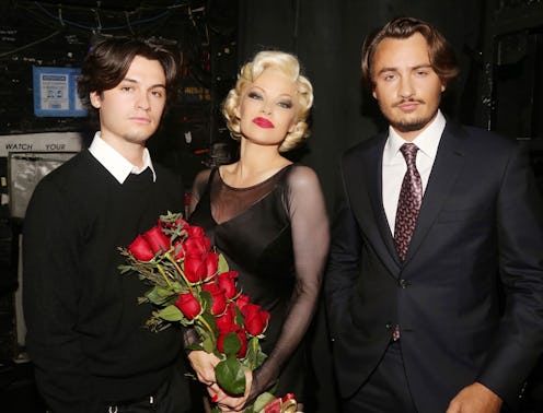 NEW YORK, NEW YORK - APRIL 12: (EXCLUSIVE COVERAGE) (L-R) Dylan Jagger Lee, Pamela Anderson and Bran...