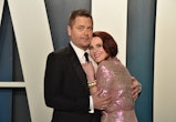 BEVERLY HILLS, CALIFORNIA - FEBRUARY 09: Nick Offerman and Megan Mullally attend the 2020 Vanity Fai...
