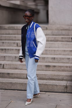 Louis Vuitton 2023 Blue & Grey Varsity Jacket - Sale Now