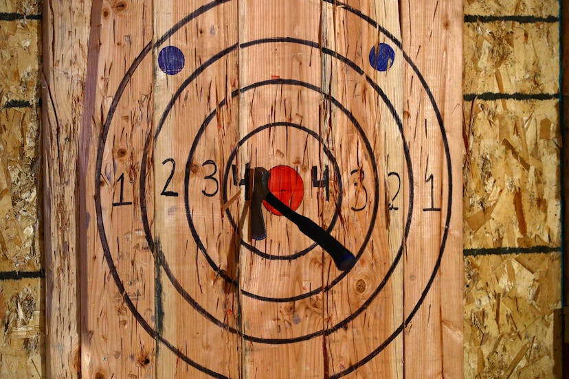 Axe throwing can be a fun double date activity.