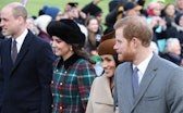 KING'S LYNN, ENGLAND - DECEMBER 25:  (L-R) Prince William, Duke of Cambridge, Catherine, Duchess of ...