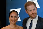Prince Harry, Duke of Sussex, and Meghan, Duchess of Sussex, arrive at the 2022 Robert F. Kennedy Hu...