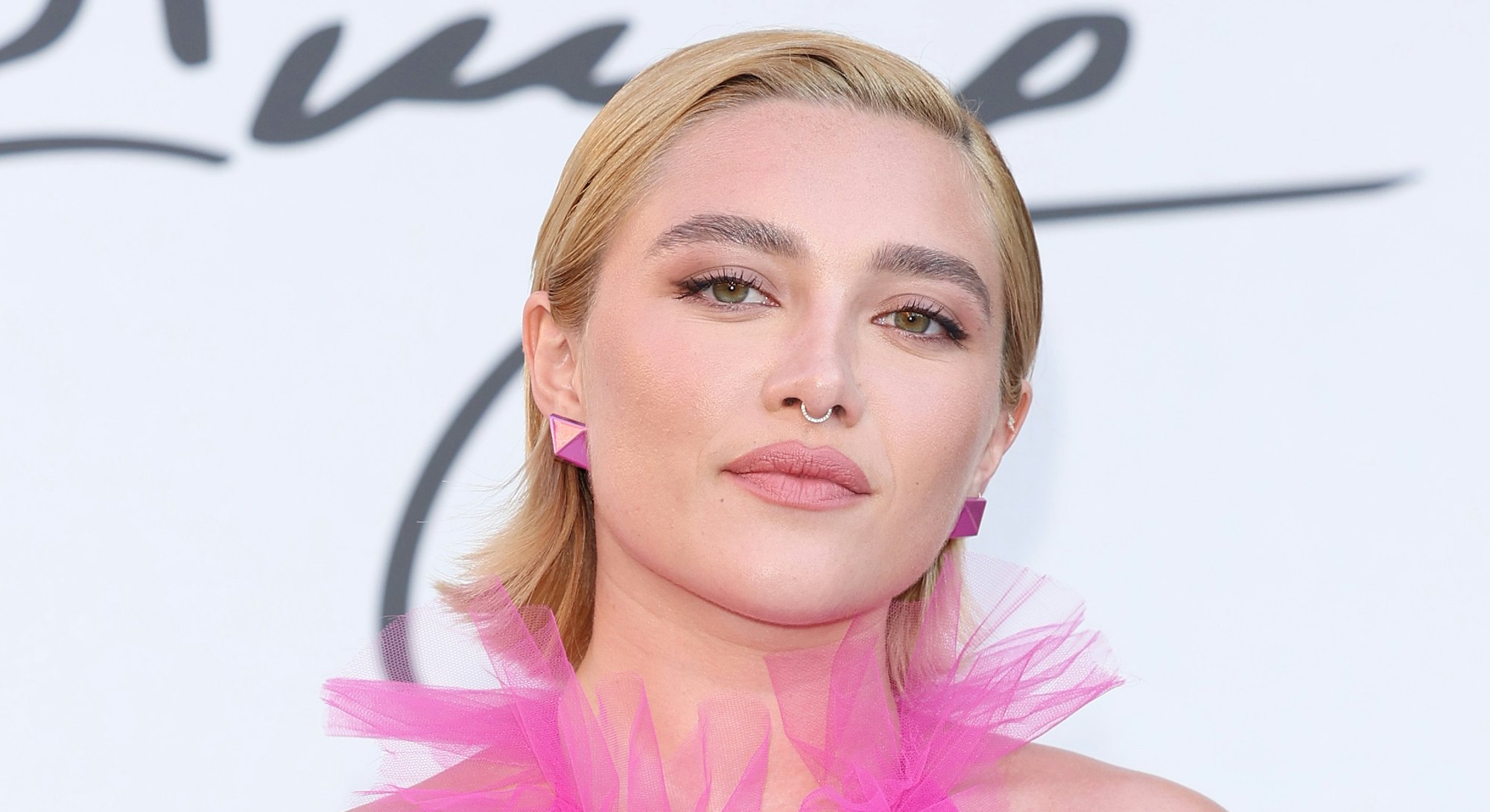 ROME, ITALY - JULY 08: (EDITOR’S NOTE: Image contains nudity.) Florence Pugh is seen arriving at the...