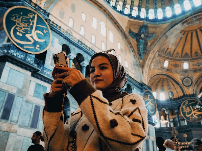 young muslim Woman in Hagia Sophia