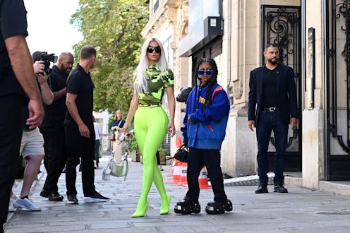 PARIS, FRANCE - JULY 05: Kim Kardashian and North West are seen on July 5, 2022 in Paris, France. (...