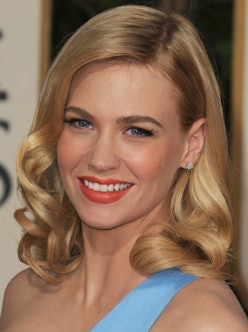 HOLLYWOOD - JANUARY 11: January Jones  arrives at The 66th Annual Golden Globe Awards at The Beverly...
