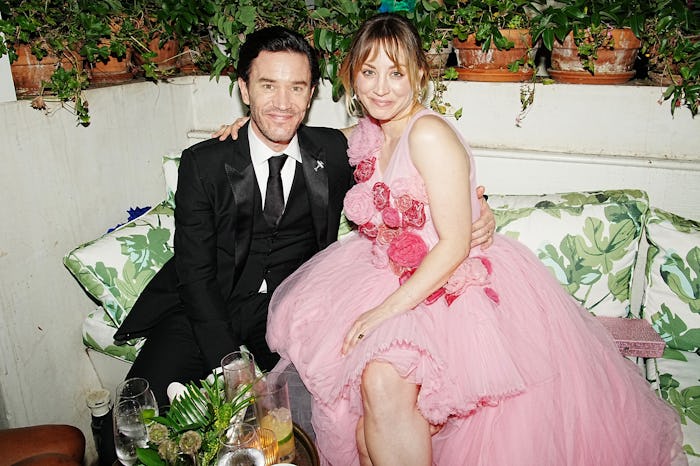 WEST HOLLYWOOD, CALIFORNIA - SEPTEMBER 12: (L-R) Tom Pelphrey and Kaley Cuoco attend HBO / HBO Max E...