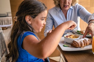 grandma and her granddaughter at breakfast shouldn't come with any fat-shaming
