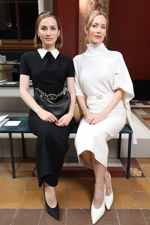 Maude Apatow and Leslie Mann attend the Valentino Womenswear Spring/Summer 2024 show as part of Pari...
