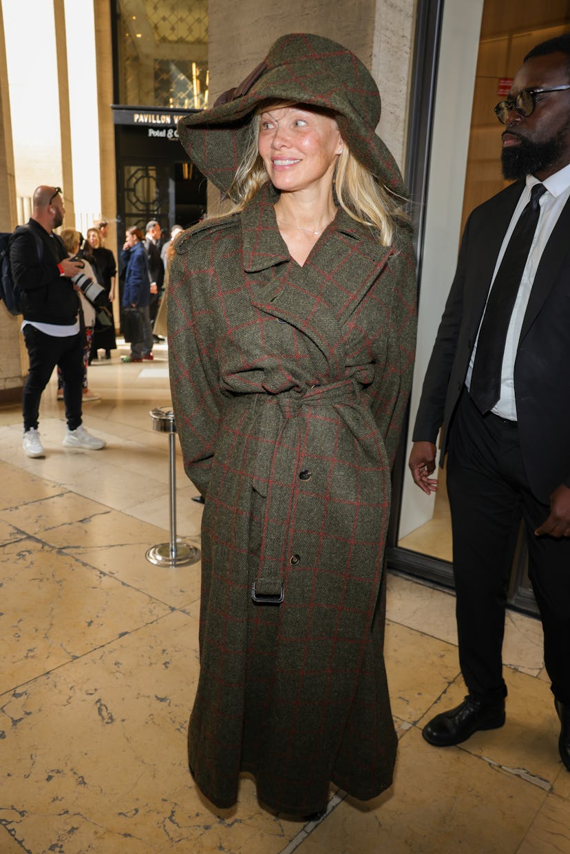 PARIS, FRANCE - SEPTEMBER 30: Pamela Anderson attends the Vivienne Westwood Womenswear Spring/Summer...