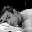 The actor Sean Connery in bed in a scene from Thunderball, fourth episode of secret agent 007's seri...