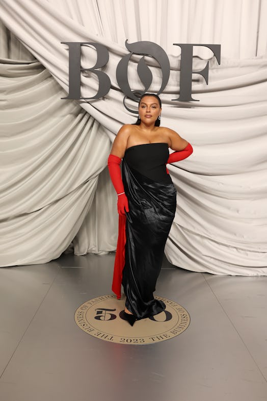 Paloma Elsesser attends the #BoF500 Gala during Paris Fashion Week at Shangri-La Hotel Paris on Sept...