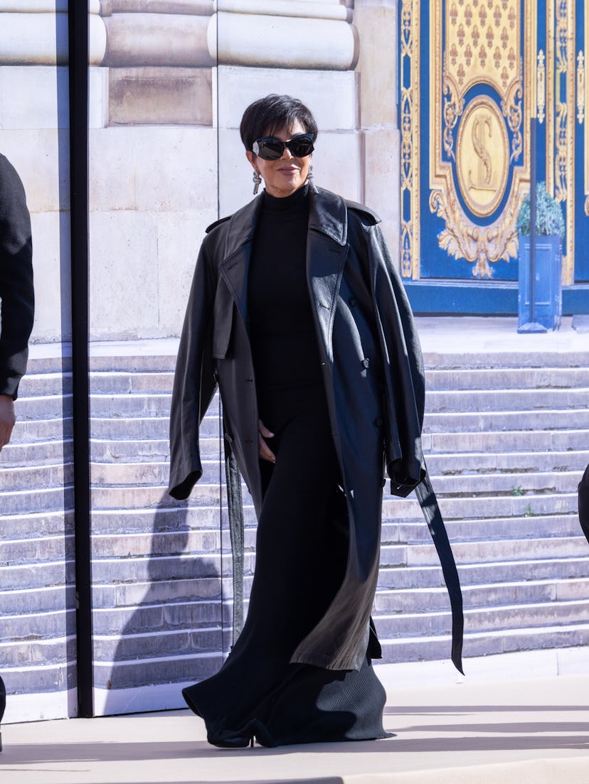 PARIS, FRANCE - OCTOBER 01: Kris Jenner attends the Balenciaga Womenswear Spring/Summer 2024 show as...