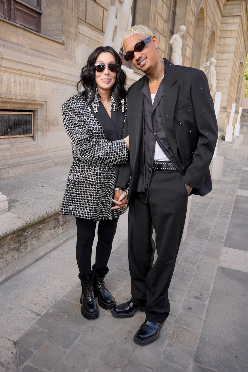 Cher and Alexander Edwards at Valentino Ready To Wear Spring 2024 held at École des Beaux Arts on Oc...