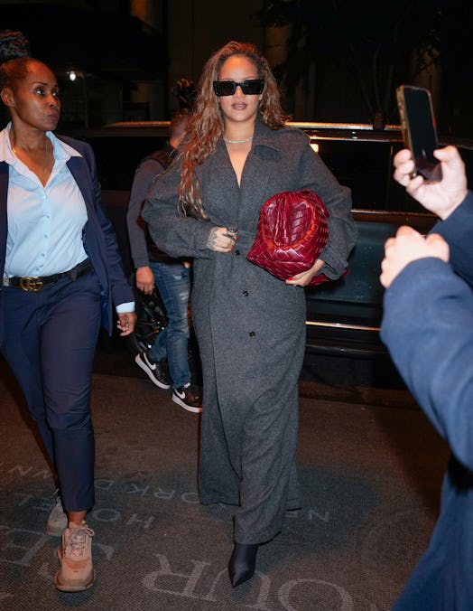 Rihanna is seen on October 09, 2023 in New York City.