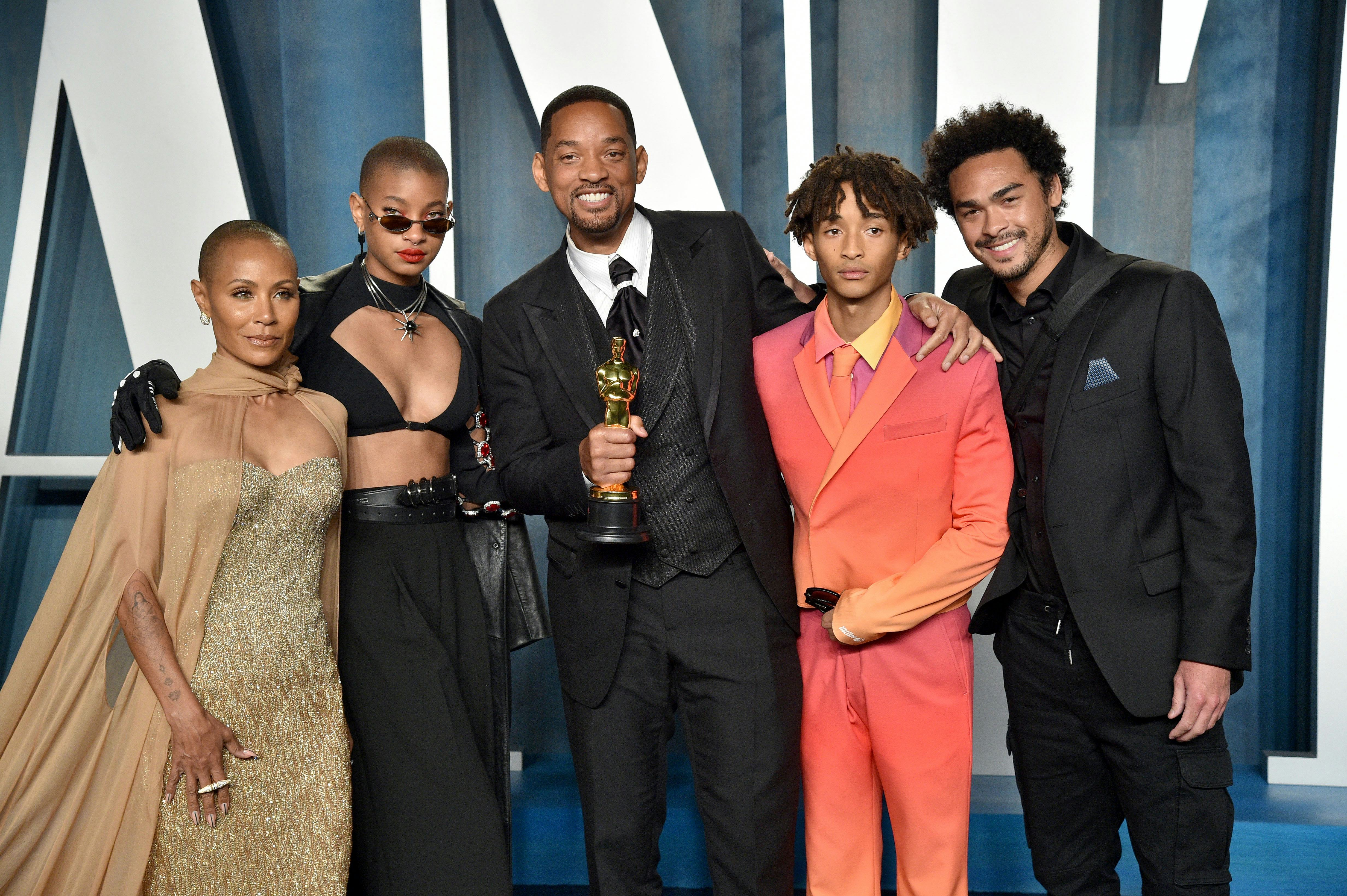 Jada Pinkett Smith, Willow Smith, Will Smith, Jaden Smith and Trey Smith