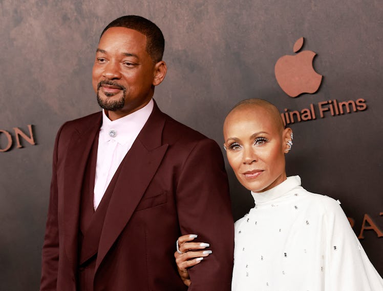 Will Smith and his wife actress Jada Pinkett Smith arrive for the premiere of Apple Original Films' ...