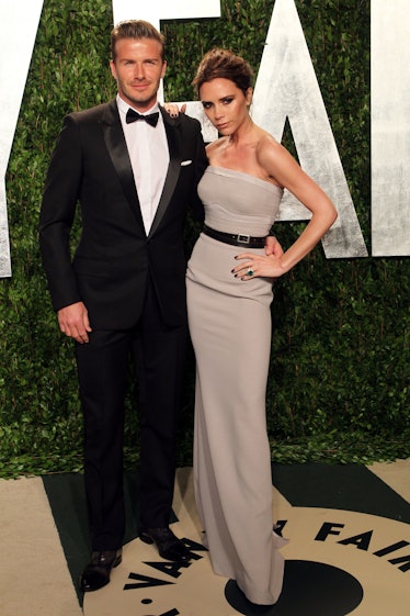 David and Victoria Beckham arrive at the 2012 Vanity Fair Academy Awards Oscars® Party 