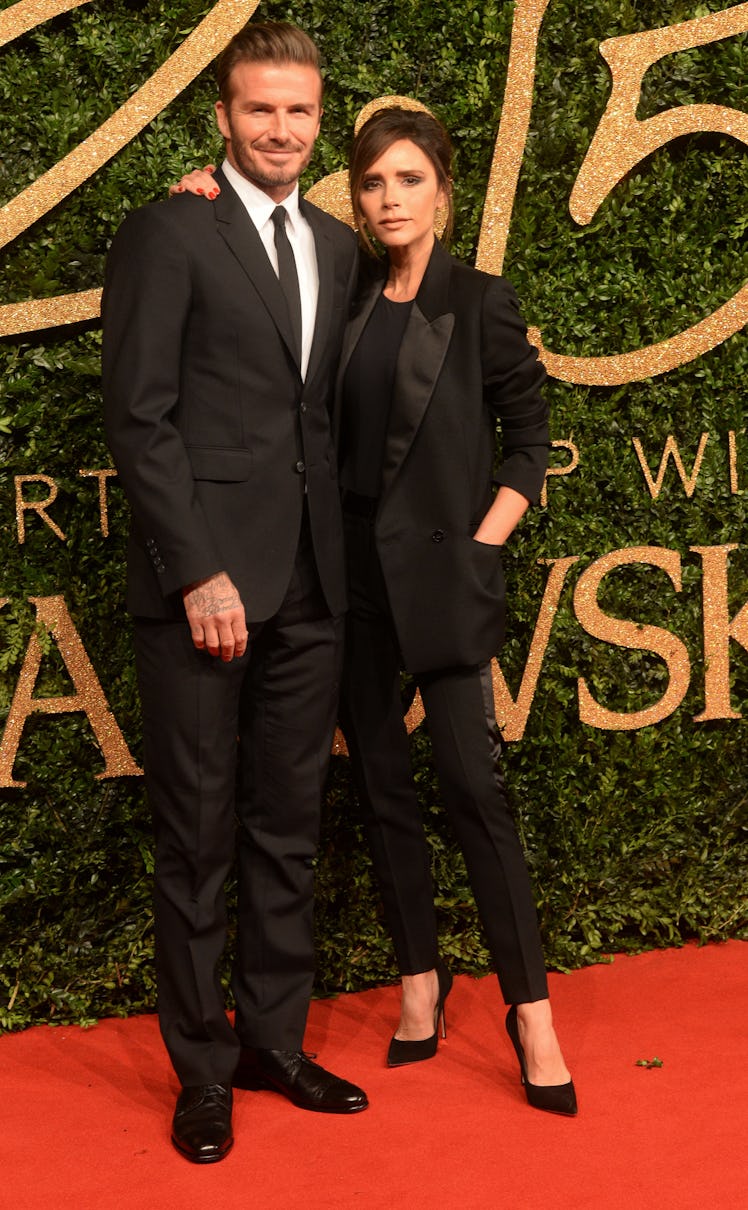 David and Victoria Beckham attend the British Fashion Awards 