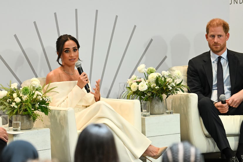 Meghan Markle, Duchess of Sussex, and Prince Harry spoke about their kids at The Archewell Foundatio...